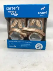 Carter's 'ESTI' Baby Girl Rose Gold Bunny Every Step Shoes SZ 2.5 T, NEW M1153
