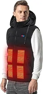fanelod Heating Jacket,Electric Fleece Jacket - Adjustable Rechargeable Winter Thermal Vest Warm for Waist, Shoulders, Back