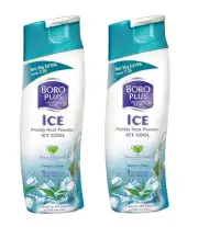 2X Boro Plus ICE Prickly Heat Powder | ICY COOL | Neem & Tulsi Talcum | 185 Gram