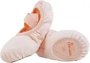 [flexdans] Girls Ballet Shoes, Elastic Stretch Canvas Dance Slipper Ballet Shoes with Split Sole for Kids Adult