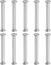uxcell Hex Chicago Screws, 10 Set Binding Screw Posts M6 x 65 mm Connecting Hex Drive Socket Cap Bolt Nuts for Scrapbook Leather Belt Album Photo Furniture Repair, Silver