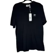 Adidas Men's Black T-Shirt w White Trefoil Logo on check Size large L new w tags