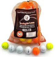 [Golf Ball Monkey] Cheap Recycled Top Flite Golf Balls Multicolor 50 Pack in Good Condition w/Mesh Bag - Used Top Flite XL Golfballs, Hammer, Empower, & More - Used Top Flight Balls for Men & for Women