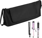 Curling Iron Travel Case | Divided Zippered Waterproof Curling Iron Bag,Portable Flat Iron Case with Strap for Hair Dryer, Multifunctional Curling Iron Organizer