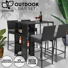 Outdoor Bar Set 5-Piece Wicker Dining Table Stools Chairs Garden Patio Furniture