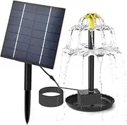 Outdoor Water Feature 2.5W Solar Fountain Pump for Bird Bath with 9 Nozzles Solar Powered Water Fountain Pump for Garden Pond Pool Pond Water Features