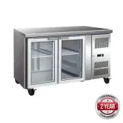 Thermaster 2 Glass Door Gastronorm Bench Fridge - Under Bench Fridges (GN210...