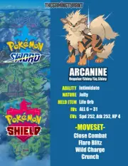 Pokemon Sword and Shield Arcanine 6IV VGC│Regular•Shiny•Sq.Shiny│