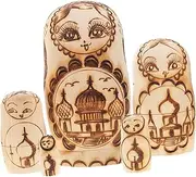 DRESSOOS DIY Craft Kit Unpainted Wooden Matryoshka Dolls for Boys and Girls Adults Traditional Russian Art