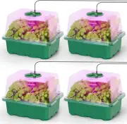 MIXC Seed Starter Kit with Grow Light, Seedling Trays Mini 4 Packs, Green
