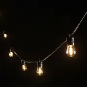 Eglo Outdoor Solar Festoon 10LT LED Kit Fixed String Lights 13m - Black - 2700K Warm White