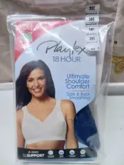 Playtex 18-Hour Bra Ultimate Shoulder Comfort Wirefree 4693 Sailor Blue 38C NEW
