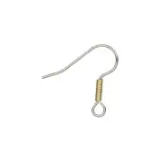 10 Gold 18K & Silver Plated Surgical Steel Coil Earwires Earring Findings