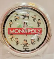 Monopoly Game Wall Clock Neon Light Up 2010 Collectible Genuine Hasbro Sealed