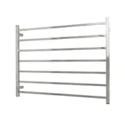 Radiant STR06 Square Bar Heated Towel Rail - 950 x 750mm - Mirror Polished - Stainless Steel- Bottom Left/Top Right Wiring
