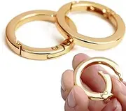 2 Pcs O Ring for Purse Strap,1 inch Spring Rings for Handbag & Keys,Gold