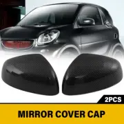 Carbon Style Side Mirror Covers Cap Shell For Smart Fortwo Forfour 453 2015~2024 (for: Smart)