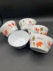 Crate & Barrel Gobble Melamine 6” Bowls Thanksgiving Set Of 5 NWOT