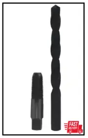 1/4'' Carbon Steel NPT Pipe Tap & 7/16'' High Speed Steel Drill Bit Set 2-Pc NEW