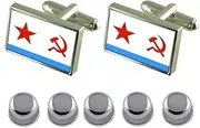 [Select Gifts] Shirt Dress Studs Soviet Navy Ensign Militairy USSR Flag Cufflinks