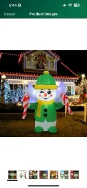 HZGDEJTG 4FT Christmas Inflatable Outdoor Decorations, Blue Snowman Inflatabl...