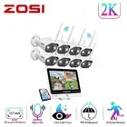 ZOSI 8CH 3MP Home Wireless Security Camera System 12.5" LCD Monitor 2K WiFi NVR