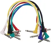 BESPORTBLE 6pcs Electric Guitar Cable Guitar Pedal Cord Adapter Effect Cord Instrument Pedal Cable Musical Instrument Accessories Audio Connect Wire Metal