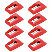 8Pcs Record Player Needles, Universal Replacement Stylus Needles Replacement Stylus Needles for Vin Red
