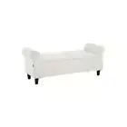 Storage Ottoman Blanket Box Sherpa Fabric Arm Foot Stool Couch Large