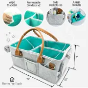 Baby Diaper Caddy Organizer with Lid, Multiple Compartments Baby Caddy, Waterpro