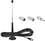 AQTAQ Telescopic FM Antenna Magnetic Base FM Radio Antenna for Pioneer Yamaha Marantz Sherwood Indoor FM Radio Bluetooth Portable Radio Tuner Stereo Receiver AV Receiver Stereo Amplifier HiFi Receiver