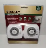 Stanley Lampmaster Twin 2-Outlet 24-Hour Mechanical Timers 56411 New Sealed