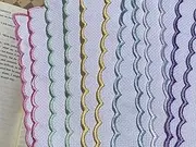 12 pcs Colored Embroidery Edged Blank Cross Stitch Bookmark for DIY,aida Fabric Edged Cross Stitch Book Mark Blank to Cross Stitch