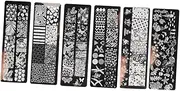 6pcs Nail Transfer Printing Plate Nail Polish Nail Art Stencils Animal Nail Template Pegboard Kit Nail Art Template Nail Art Kit Nail Kit Manicure Nail Decals Metal