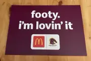 BRONCOS Footy I’m Loving’ It TRY SIGN 42x30cms (Only At Game) NEW FREE POST