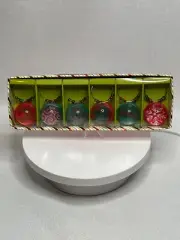 Pier 1 Imports Set of 6 Christmas Holiday Drink Wine Glass Charms Markers NOS