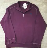 MEN'S TOMMY BAHAMA CLASSIC HALF ZIP w/ REVERSE STITCH and LOGO (S) - NEW w/TAGS