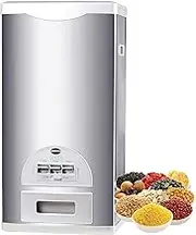 Cereal Container 20kg, Stainless Steel Rice Dispenser, Automatic Metering Food Storage Container for Beans and Rice or Cereals, Airtight Moisture Proof Rice Storage Bin for Keep Food Fresh,