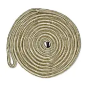 CMP Premium Cordage Boat Dock Line 3/8" Dia x 15 Ft Length White Gold CDL3815WG