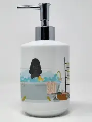 Black Poodle in Bathtub Ceramic Soap Dispenser Hand Soap Dispenser Pump Bottles