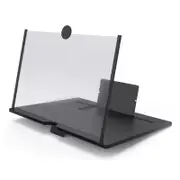 Screen Magnifier for Cell Phone, HD Amplifier Projector Magnifing Screen Enlarger for Movies, Videos, and Gaming with Foldable Stand - Black