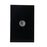Clipsal Saturn Series Single Grid Plate And Cover Espresso Black 4061Vh - 4061VH-EB