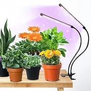 Vsoke - Clip on Grow Lamp for Indoor Plants, Red and Blue Spectrum Plant Growing Lamp with 3 Switch Modes, 10 Level Dimmable, Auto On/Off,