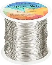 uxcell Artistic Wire 203ft Length 24 Gauge Copper Craft Jewelry Wrapping Wire Tarnish Resistant Beading for Jewelry Making Supplies Crafting, White
