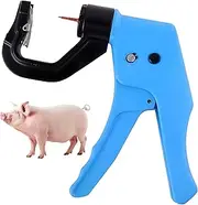Animal Ear Tag Plier, Livestock Automatic Rebound Ear Tag Installation Tool, Vertical Automatic Rebound Ear Tag Applicator, Handle Groove Design, Jaws Can Be Rotated, for Livestock Pigs Sheep Goats