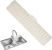 Rubber Dish Drying Mat - Silicone Dish Drying Pad Built-in Drain Lip | Coffee Machine Mat, Non-Slip Kitchen Faucet Mat, Counter Splash Guard, Air Fryer & Oven Mat, Refrigerator Liner
