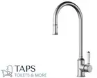Clasico Series-Gooseneck Pull-Out Kitchen/Laundry Mixer-BRUSHED NICKEL (ceramic)
