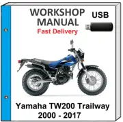 YAMAHA TW200 TRALWAY 2000 - 2017 SERVICE REPAIR SHOP MANUAL USB