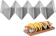 Taco Holder, Stainless Steel Tortilla Tray Plate, Rustproof, Dishwasher-Friendly Stand10.55x3.94 inches for Tacos, Shells, Wraps at Home Kitchen, Cafes, Food Trucks