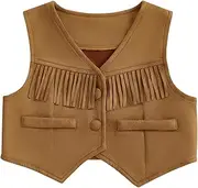 [Kuriozud] Western Baby Boy Girl Clothes Toddler Fringe Vest Hippie Boho Western Cowgirl Cowboy Style Jacket Vintage Clothes
